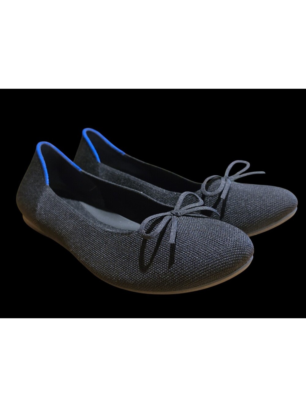 Rothy’s The Ballet Flat Black Bow Flats Size 10.5